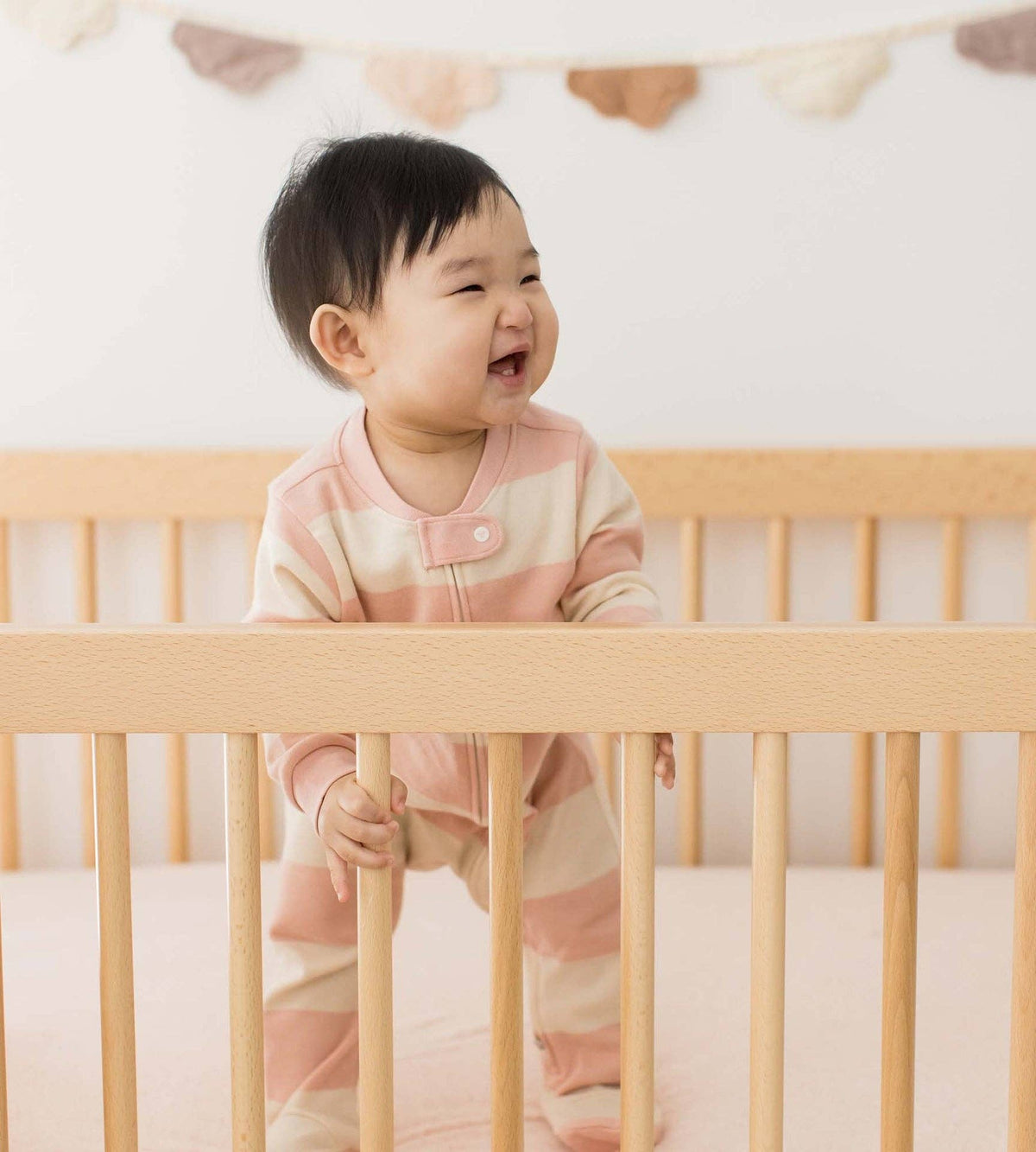 Burt's Bees Baby Rugby Stripe Organic Cotton Sleep & Play (Pink Sand)