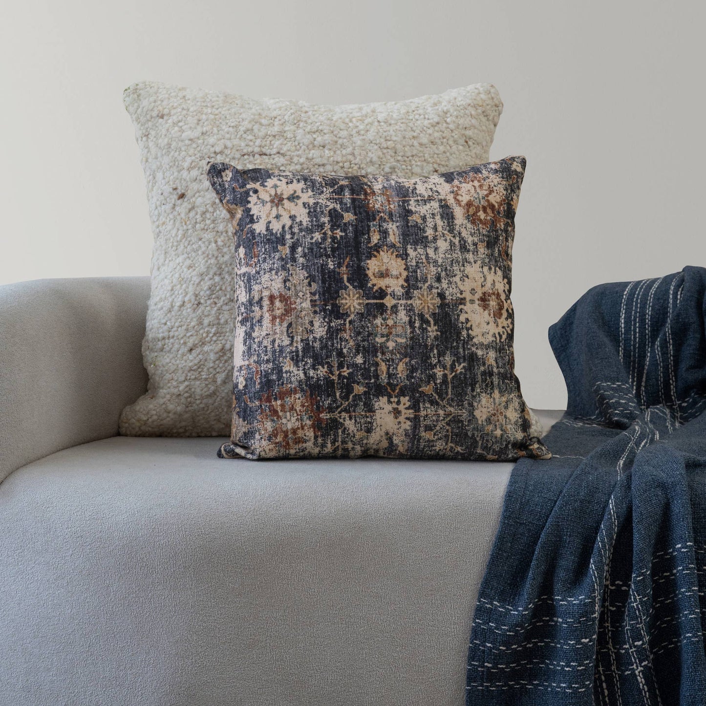 Bohemian Floral Throw Pillow 18"
