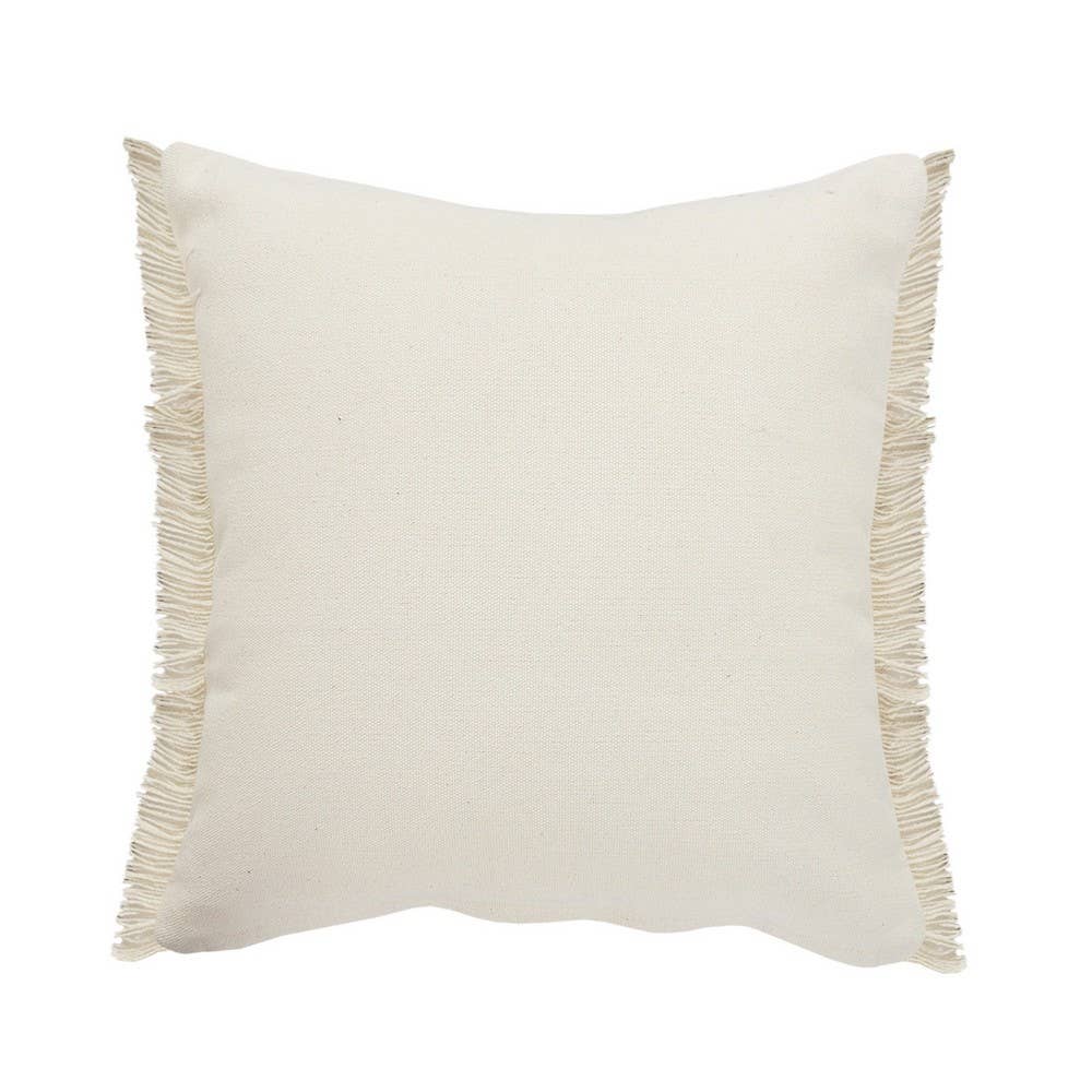 Atlantis Denim Blue and Taupe Throw Pillow with Jute