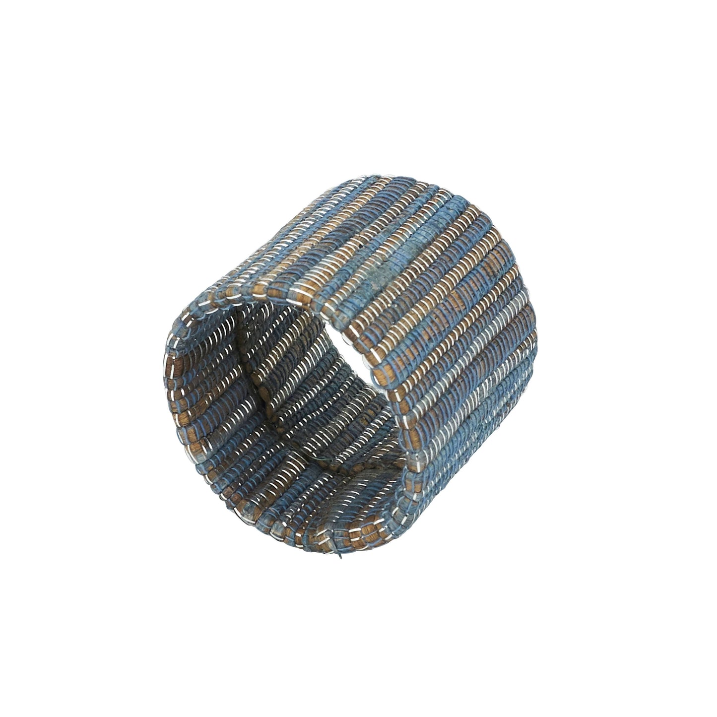 Shimmering Woven Nubby Napkin Ring (4-piece set)