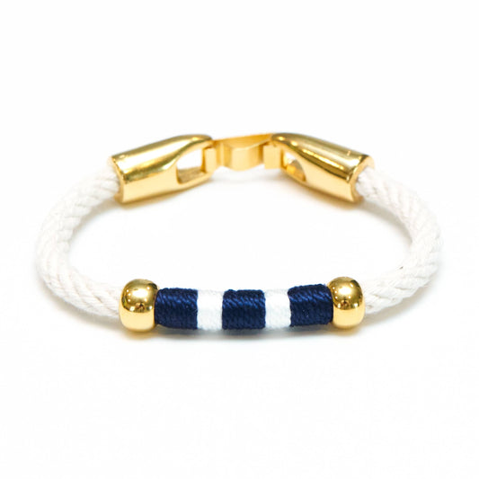Liberty - Ivory/Navy/White/Gold - Nautical Rope Bracelet