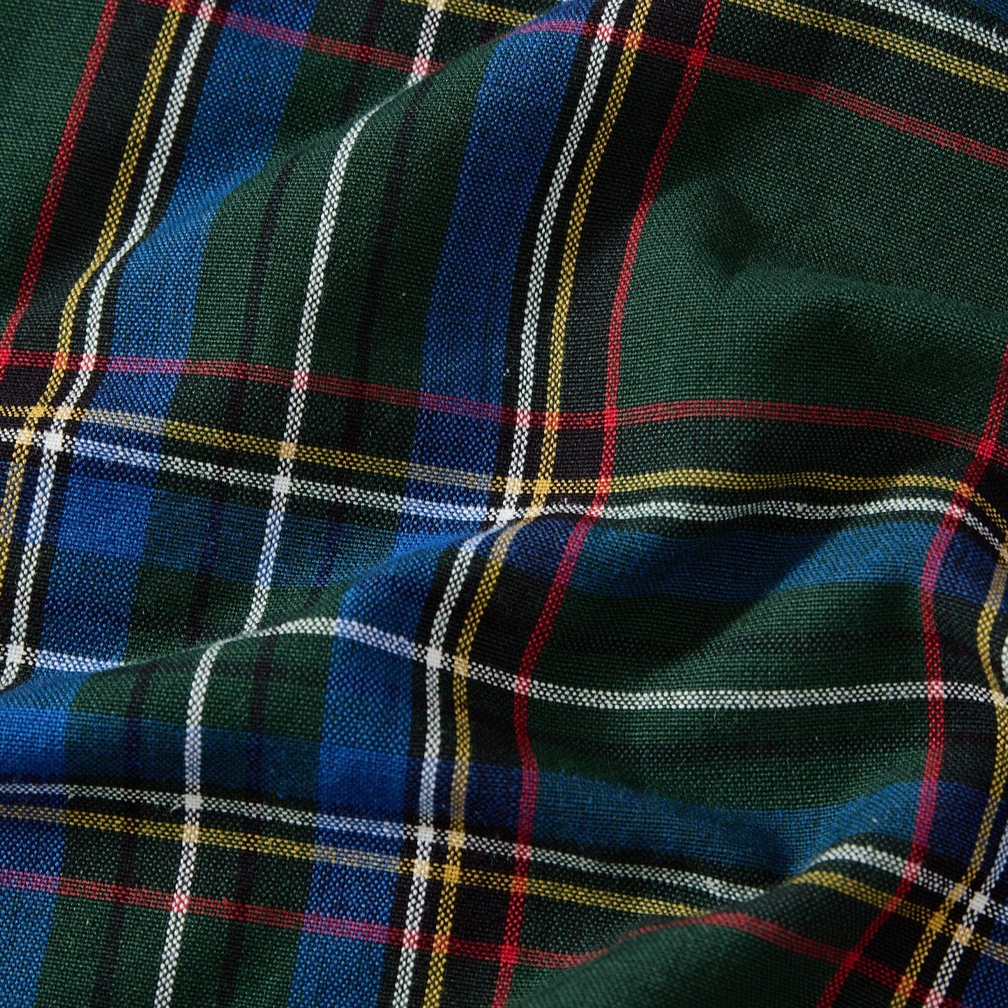 Stowe Tartan Holiday Plaid Cotton Napkins, Set of 8 - 17x17 (Blue and Green)