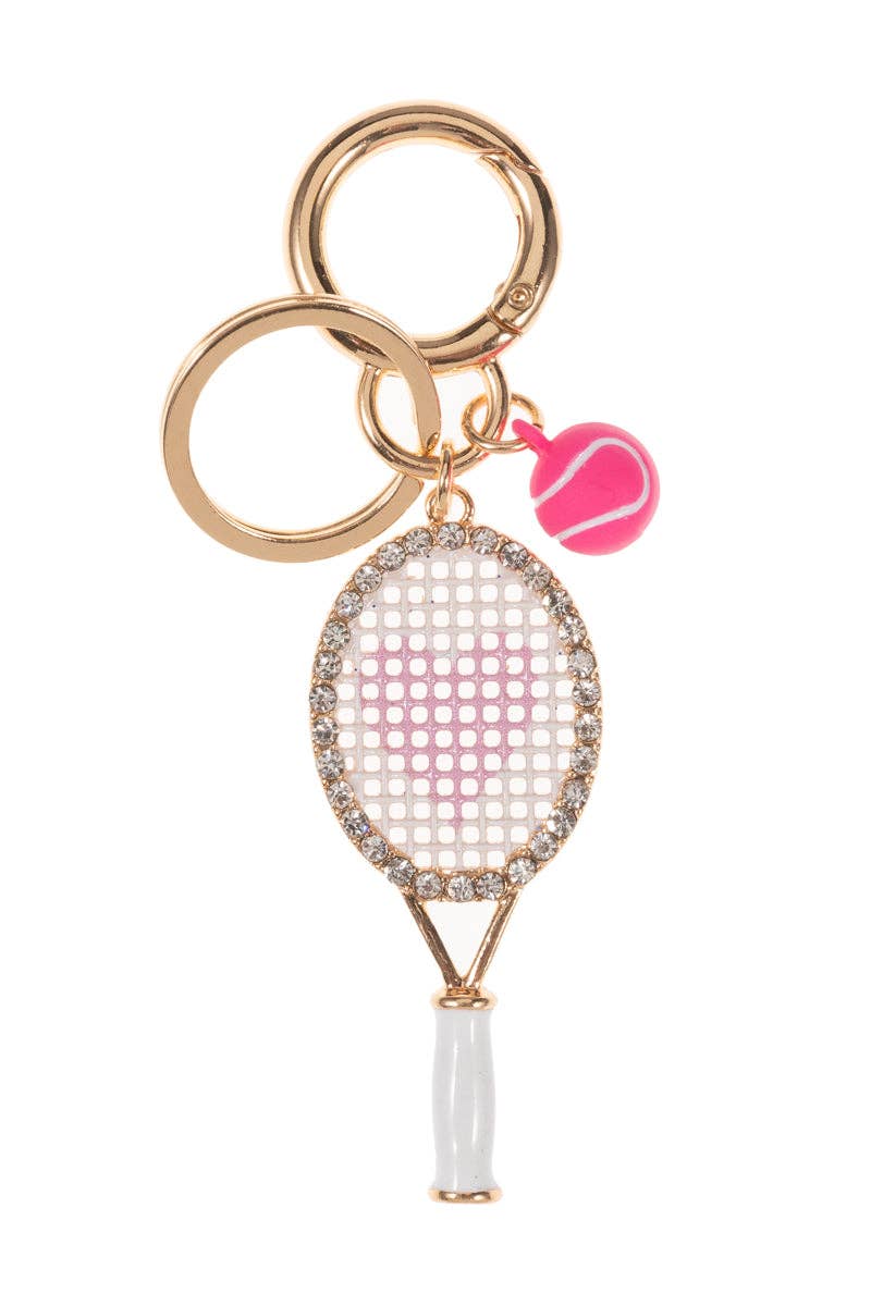 Tennis Racket Keychain (Multi Stripe)