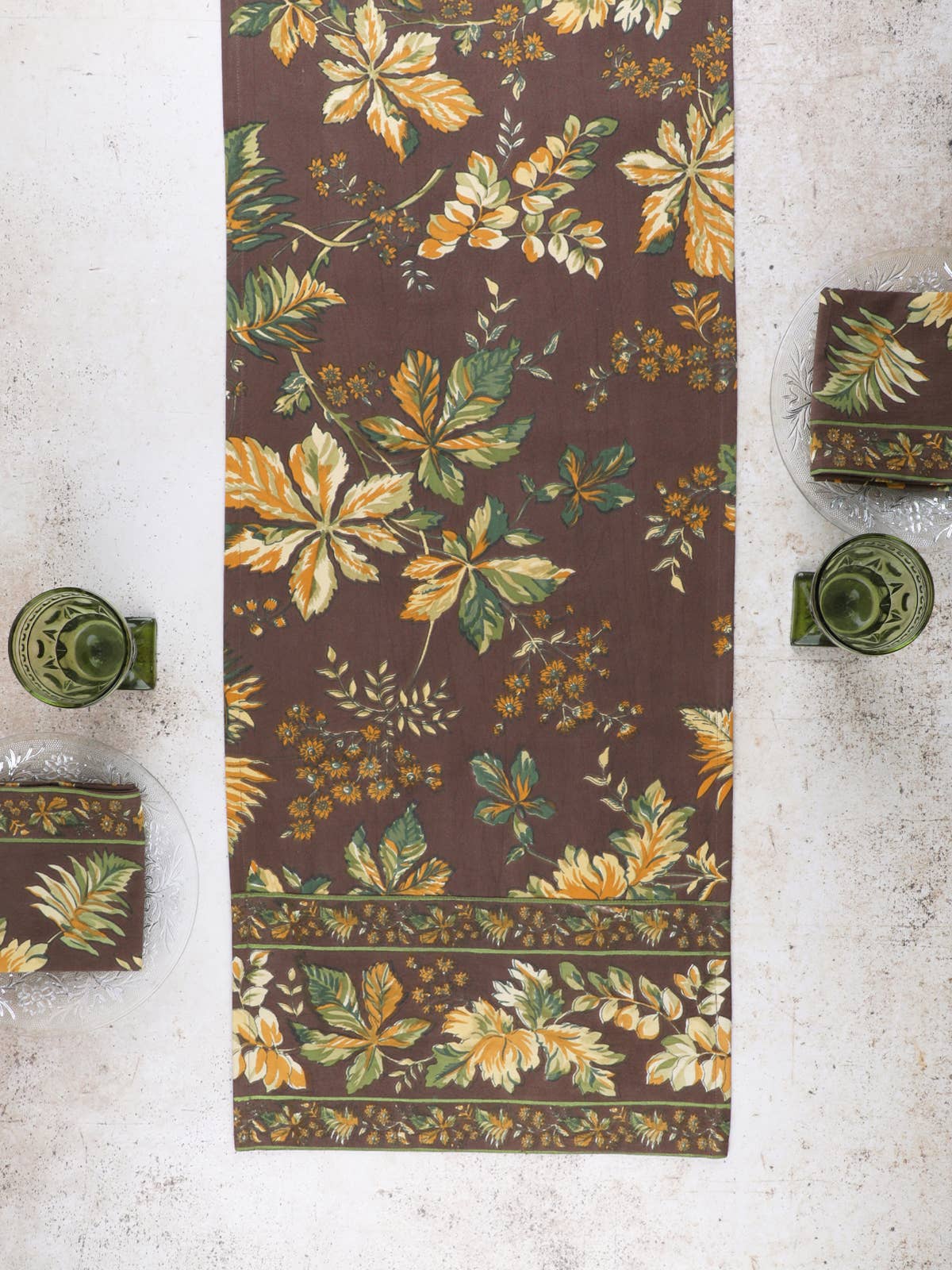 April Cornell Adirondack Chocolate Table Runner 13 x 72