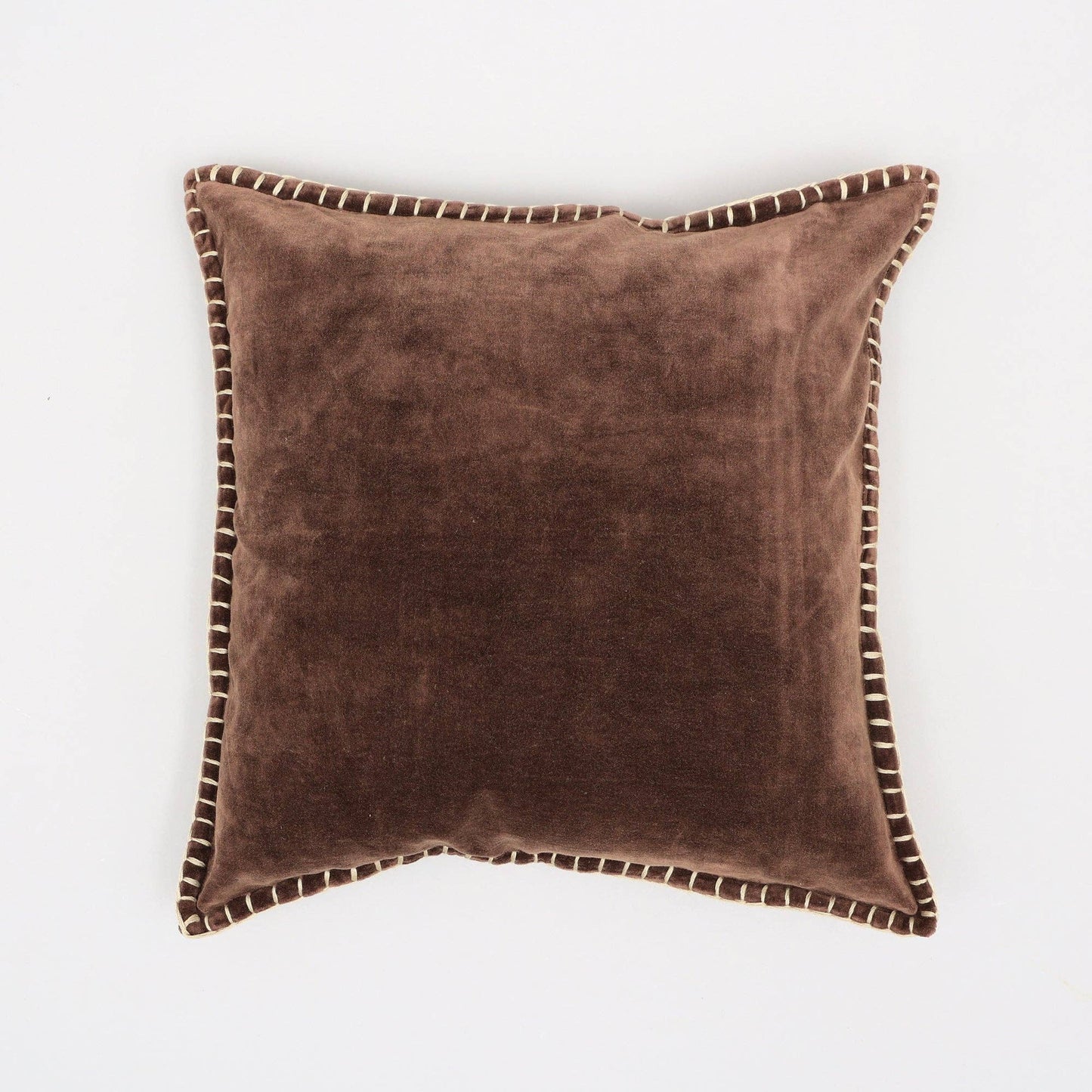 Cotton Velvet Throw Pillow with Handstitched Edges 18X18"