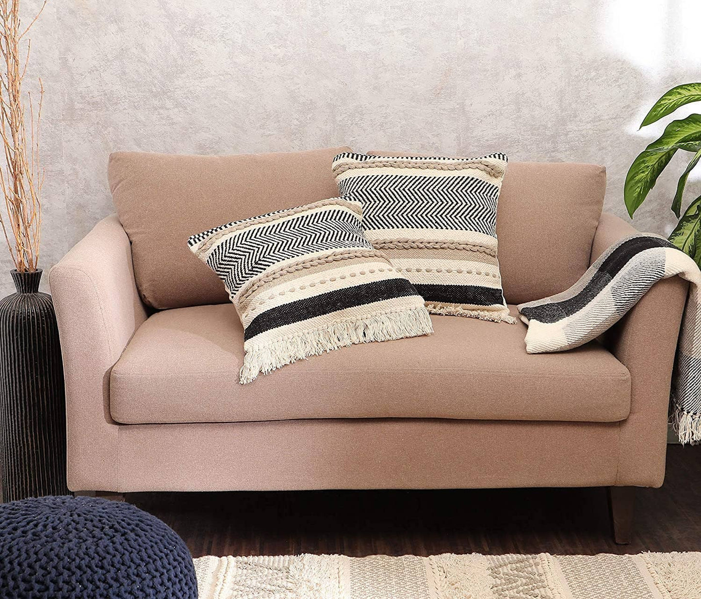 RedEarth Textured Throw Pillow Cover (18x18)