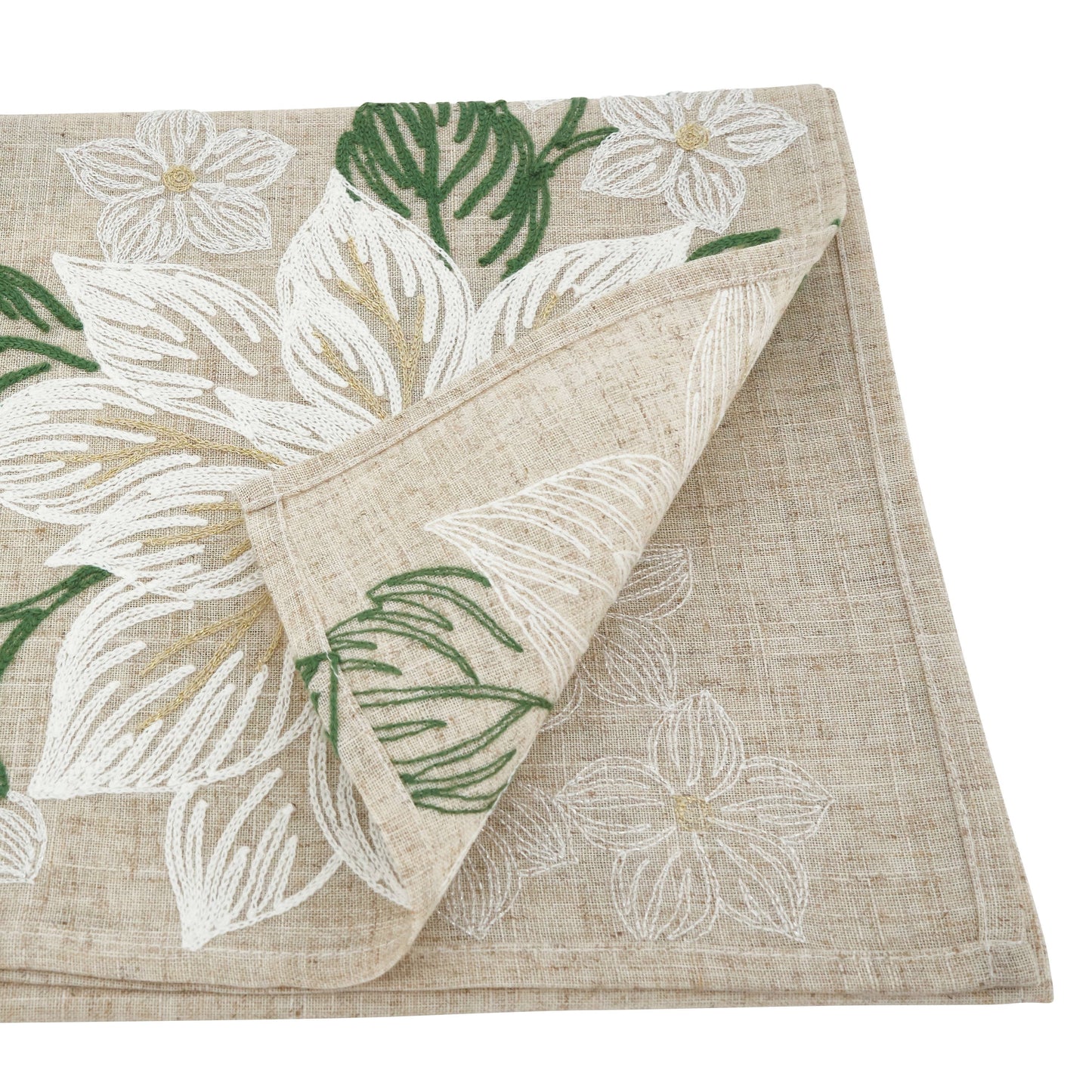 Embroidered Poinsettia Runner