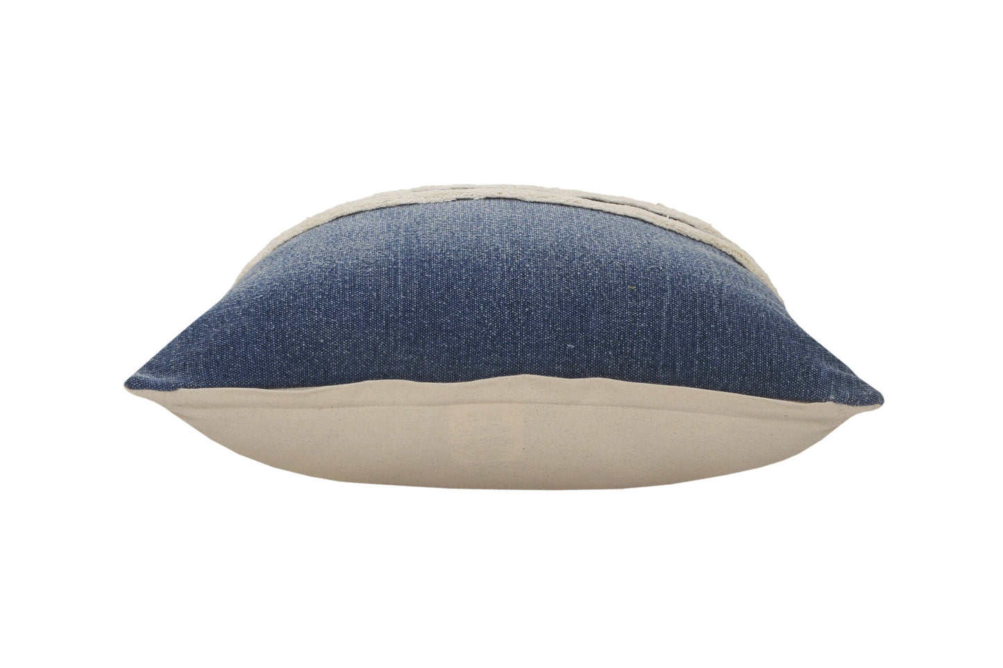 Seashore Dusty Blue Striped Cotton Throw Pillow
