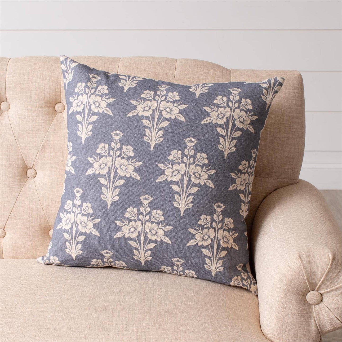 French Blue Medallion Pillow 20x20