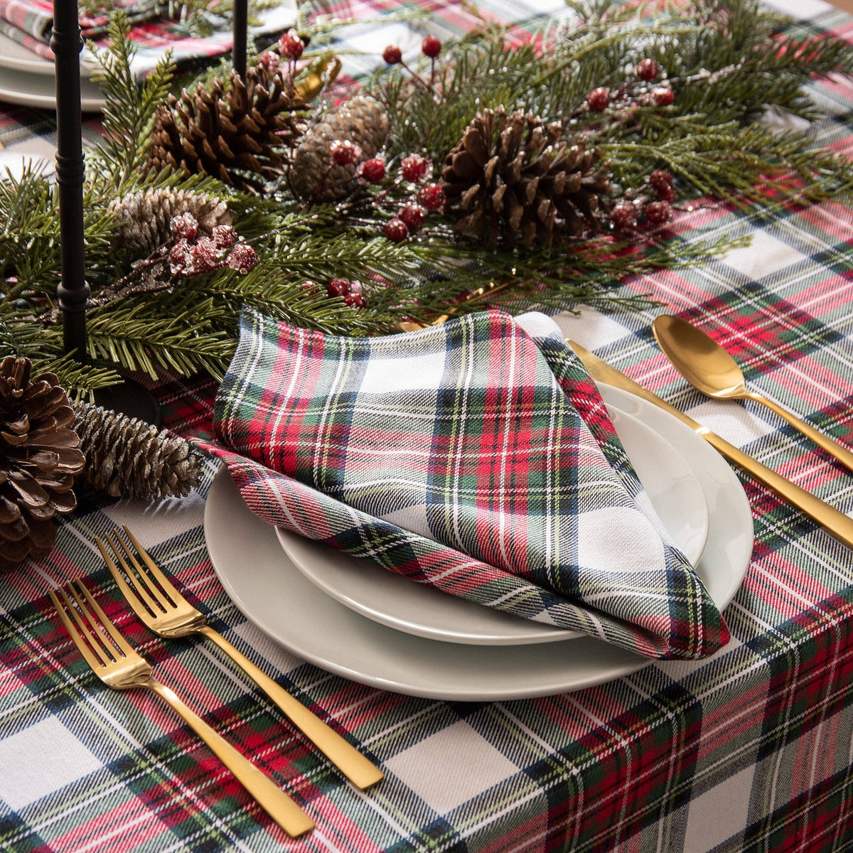 Christmas Classic Holiday Plaid Cotton Napkin (Set of 8)