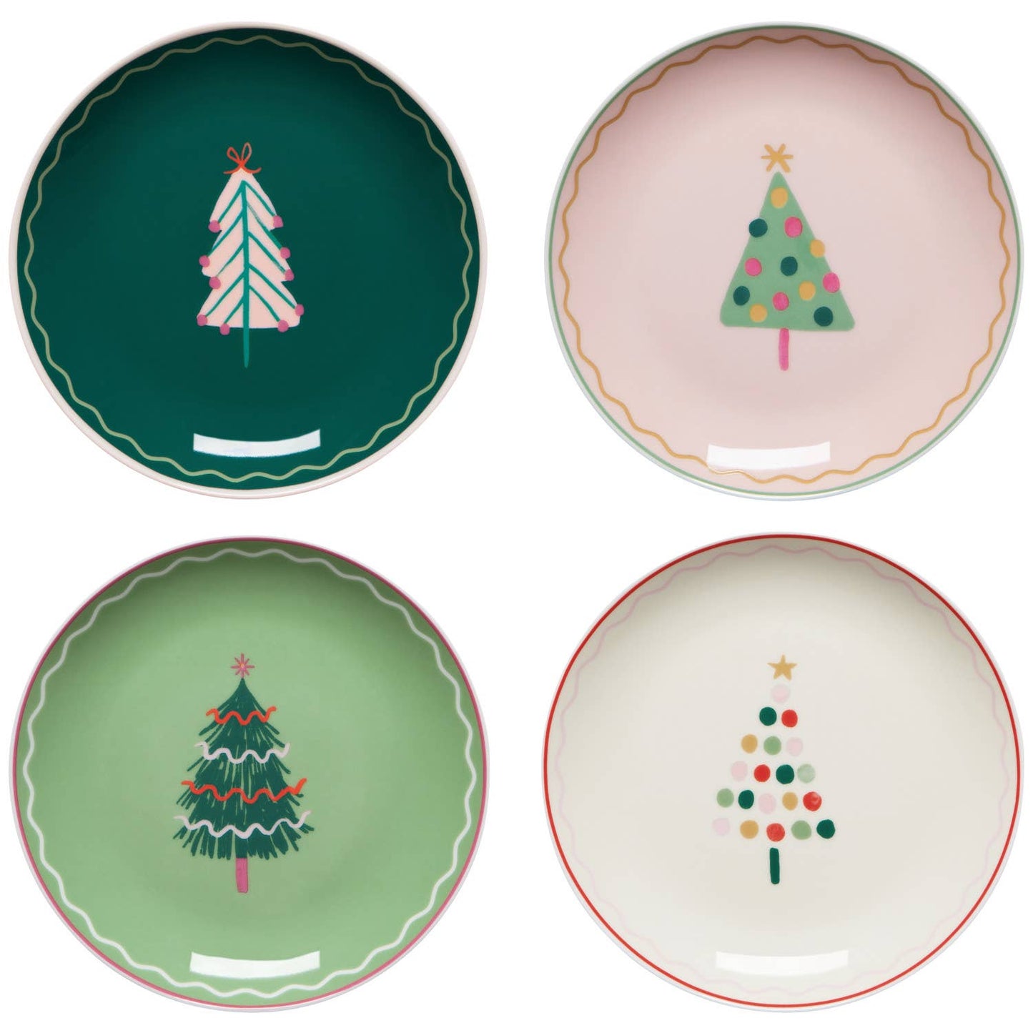 Glitzmas Appetizer Christmas Plates Set of 4