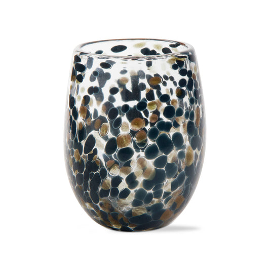 Confetti Stemless Wine Glass - Blue Denim